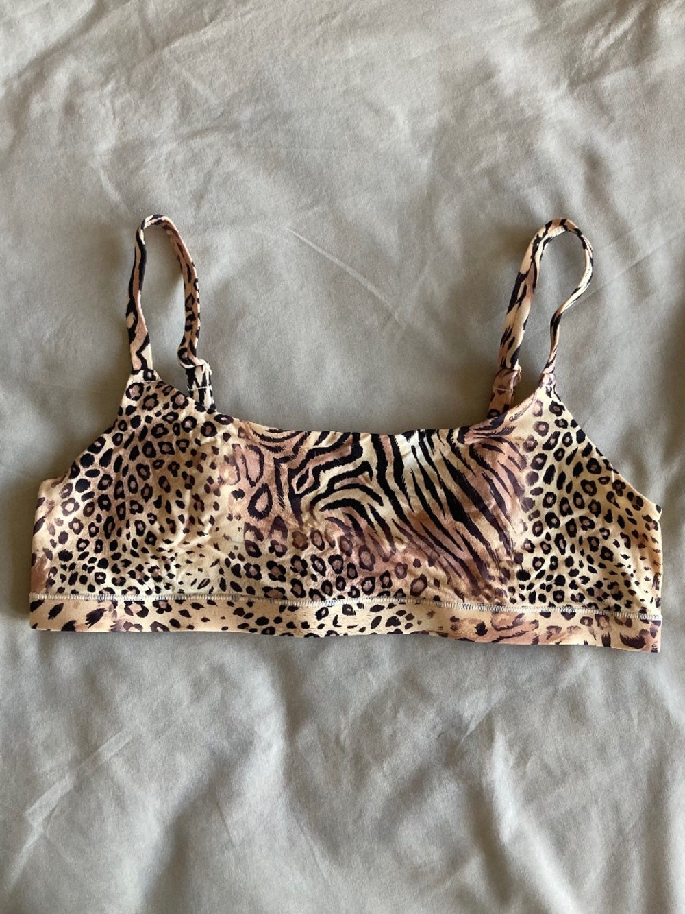 Skims Fits Everybody Scoop Bralette - Sand Multi Animal (NWT) Size L